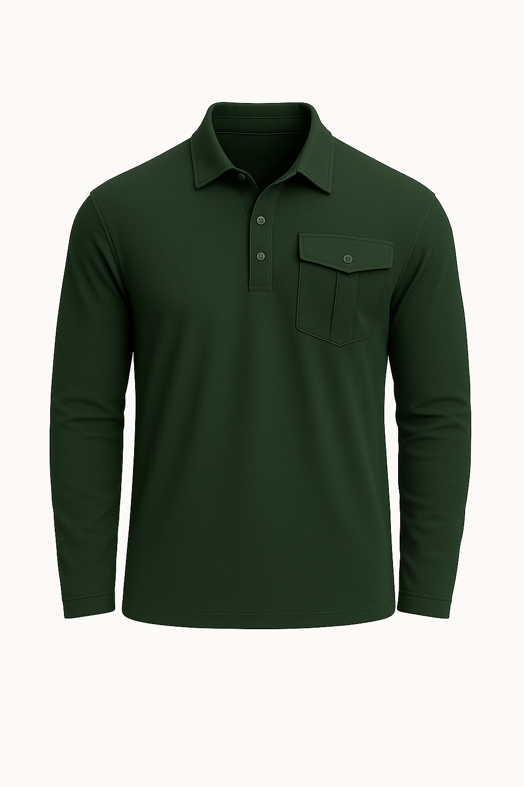 Jarrod | Men’s Slim Fit Cotton Henley Polo Shirt - Stand Collar - Chest Pocket - All-Season Wear