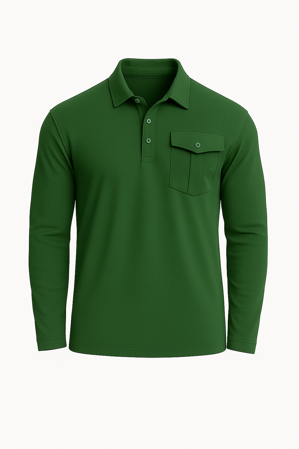 Jarrod | Men’s Slim Fit Cotton Henley Polo Shirt - Stand Collar - Chest Pocket - All-Season Wear