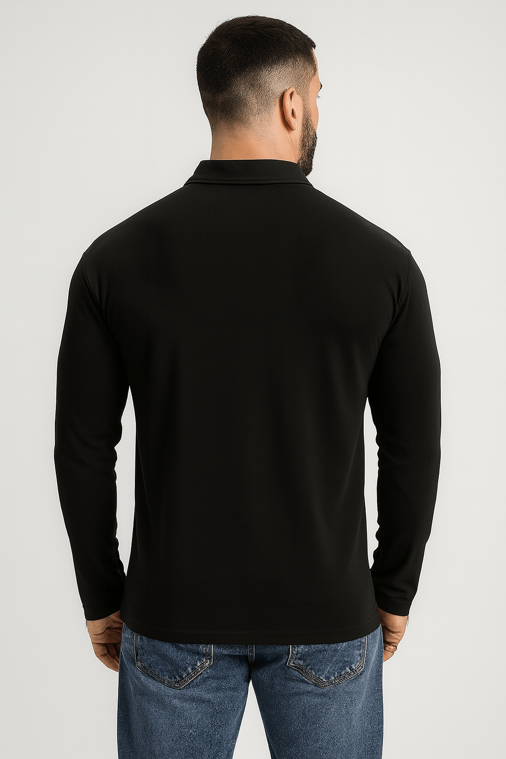 Jarrod | Men’s Slim Fit Cotton Henley Polo Shirt - Stand Collar - Chest Pocket - All-Season Wear