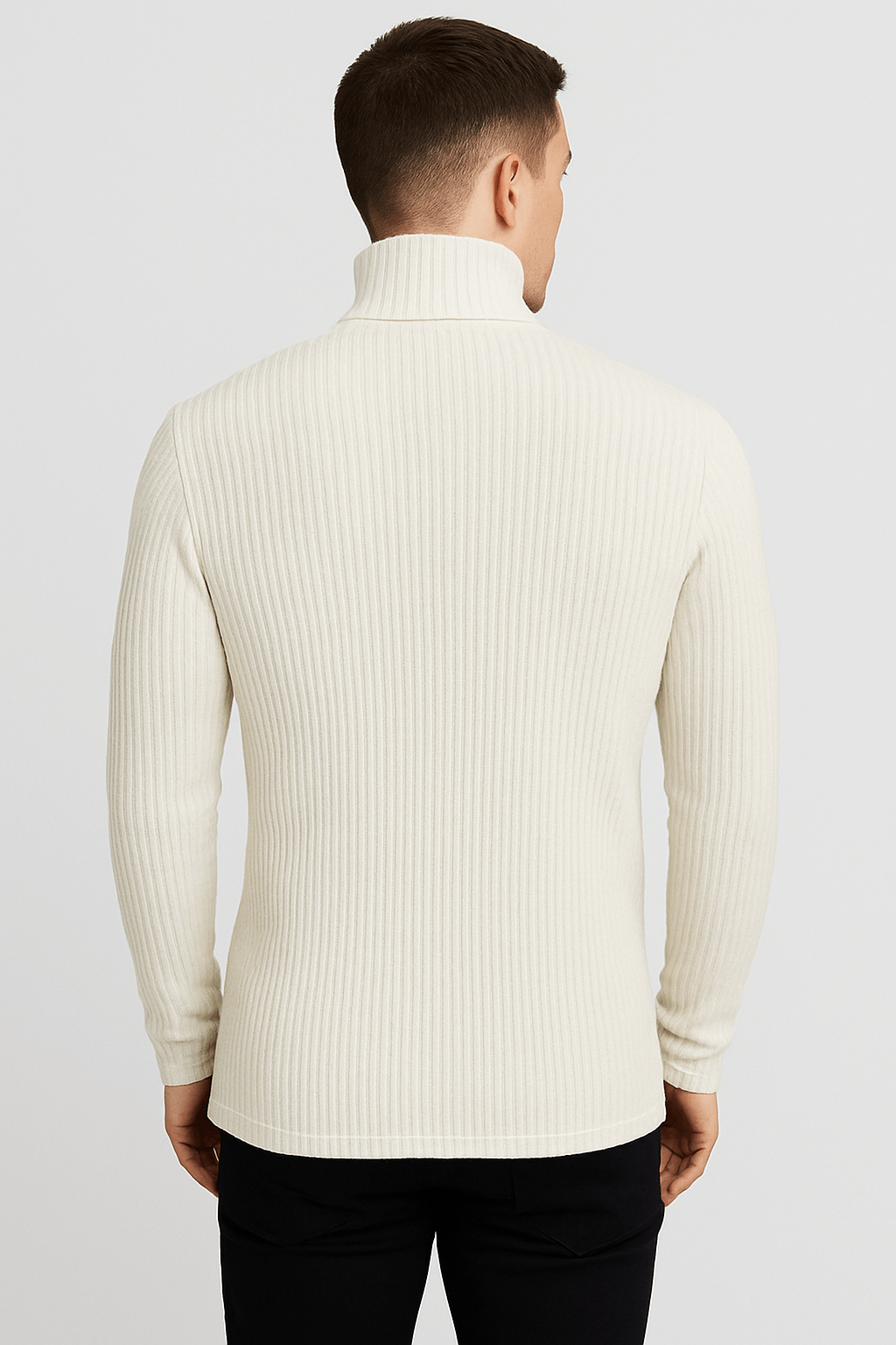 Jasper | Men's Slim Fit Turtleneck Sweater - Ribbed Knit - Soft Cotton Blend - Fall Layering