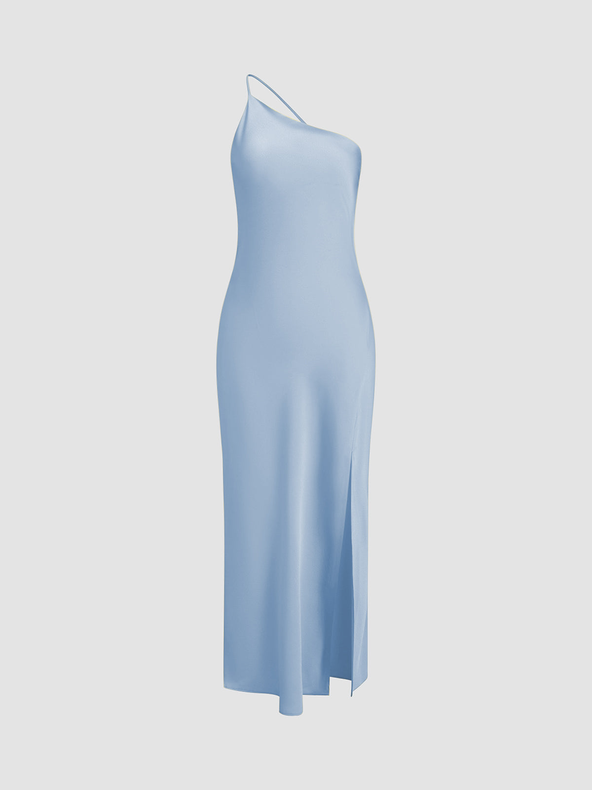 Variant image for Women's Satin Maxi Dress – One Shoulder, Open Back, High Slit – Elegant Evening & Formal Wear-21