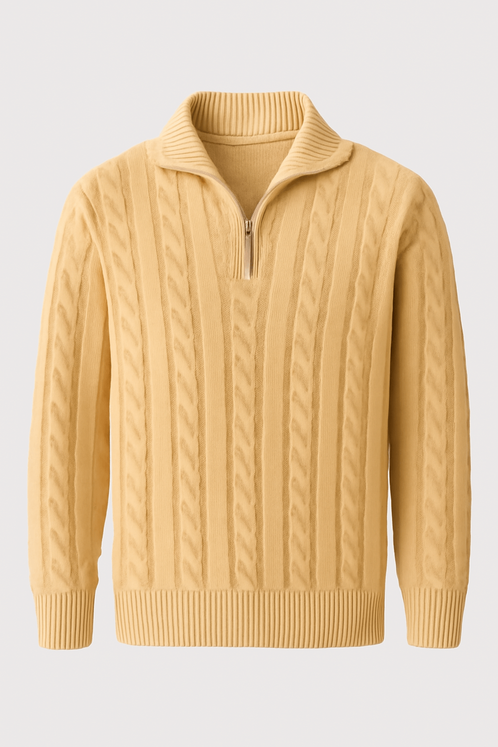 Costa | Men’s Cotton Half-Zip Sweater - High Collar - Ribbed Cuffs - Smart Casual Wear
