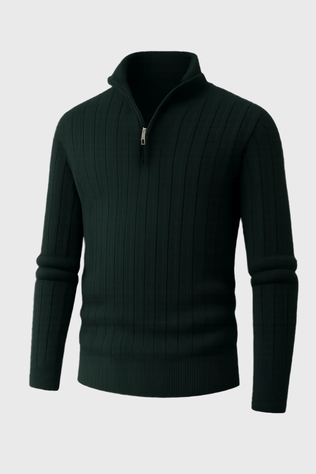 Andi | Men’s Cotton Half-Zip Sweater - Ribbed Cuffs - Long Sleeve - Casual Layering
