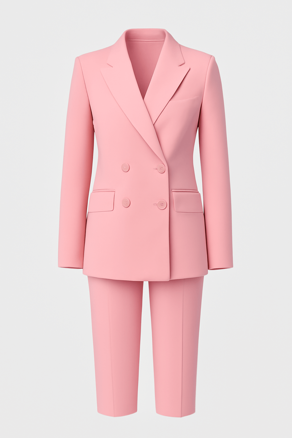 Annabelle | Women’s Formal Suit Set - Double-Breasted Blazer - Wool Blend Fabric