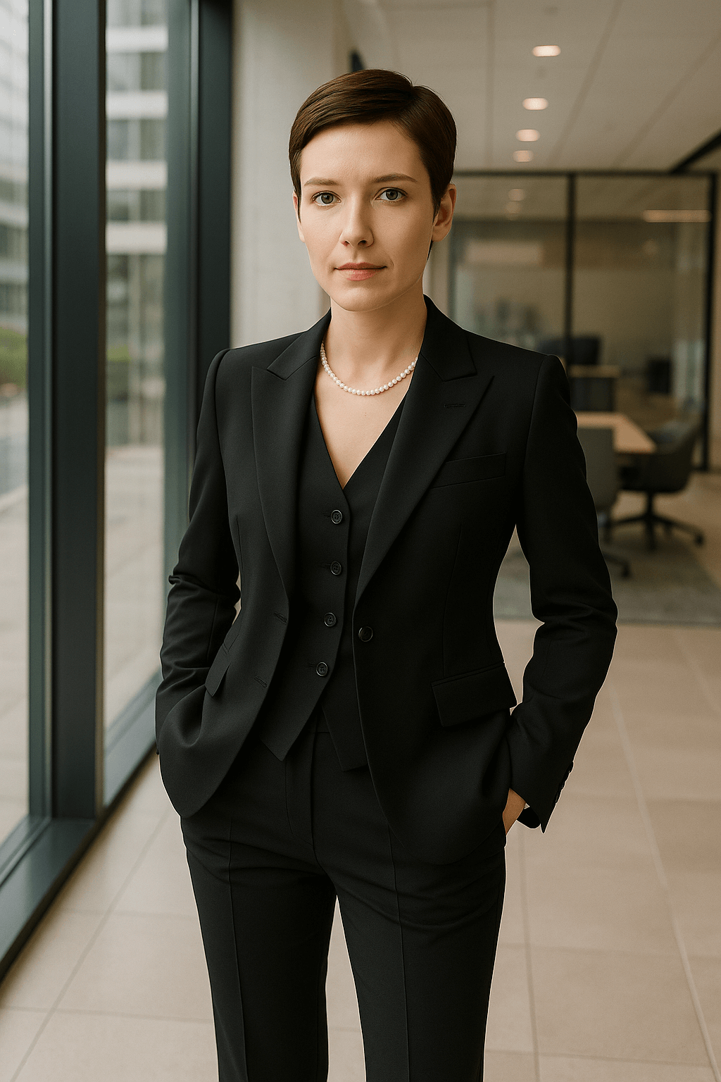 Grace | Women's 3-Piece Suit Set – Elegant Blazer, Vest & Trousers for All-Season Wear