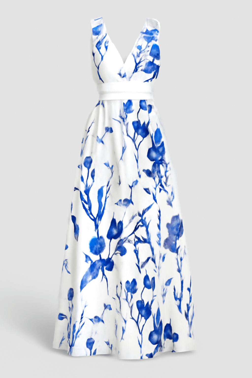 Amelia | Floral Print Sleeveless Maxi Dress – Elegant V-Neck Summer Style