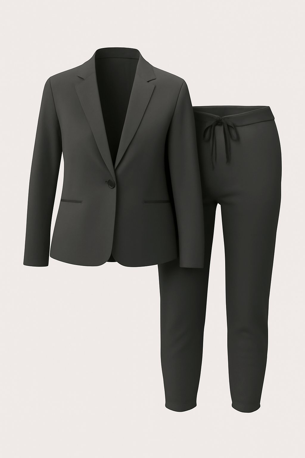 Adda | Women’s Blazer Set – Tailored Fit – Notched Lapel – Drawstring Tapered Trousers