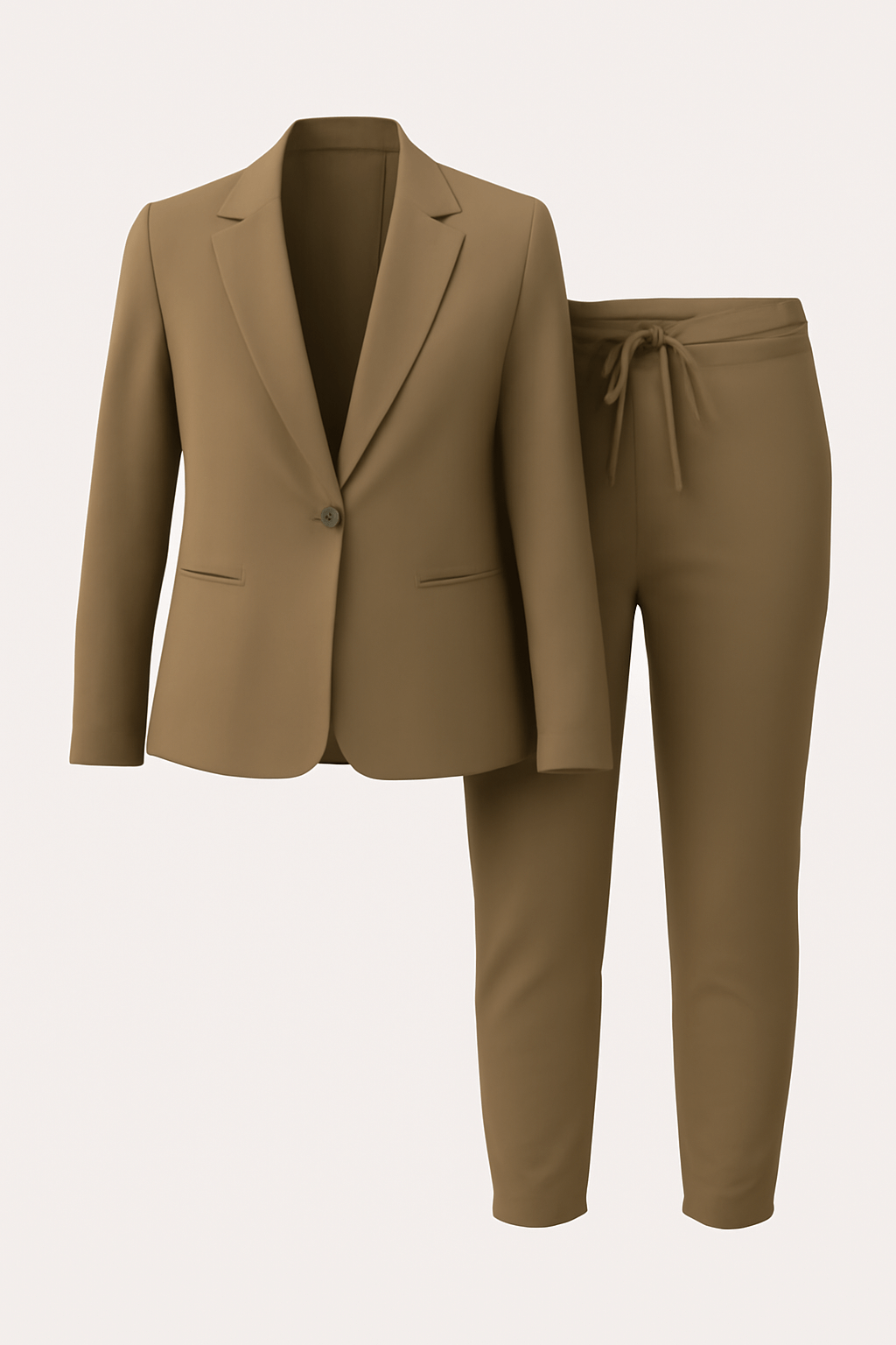 Adda | Women’s Blazer Set – Tailored Fit – Notched Lapel – Drawstring Tapered Trousers