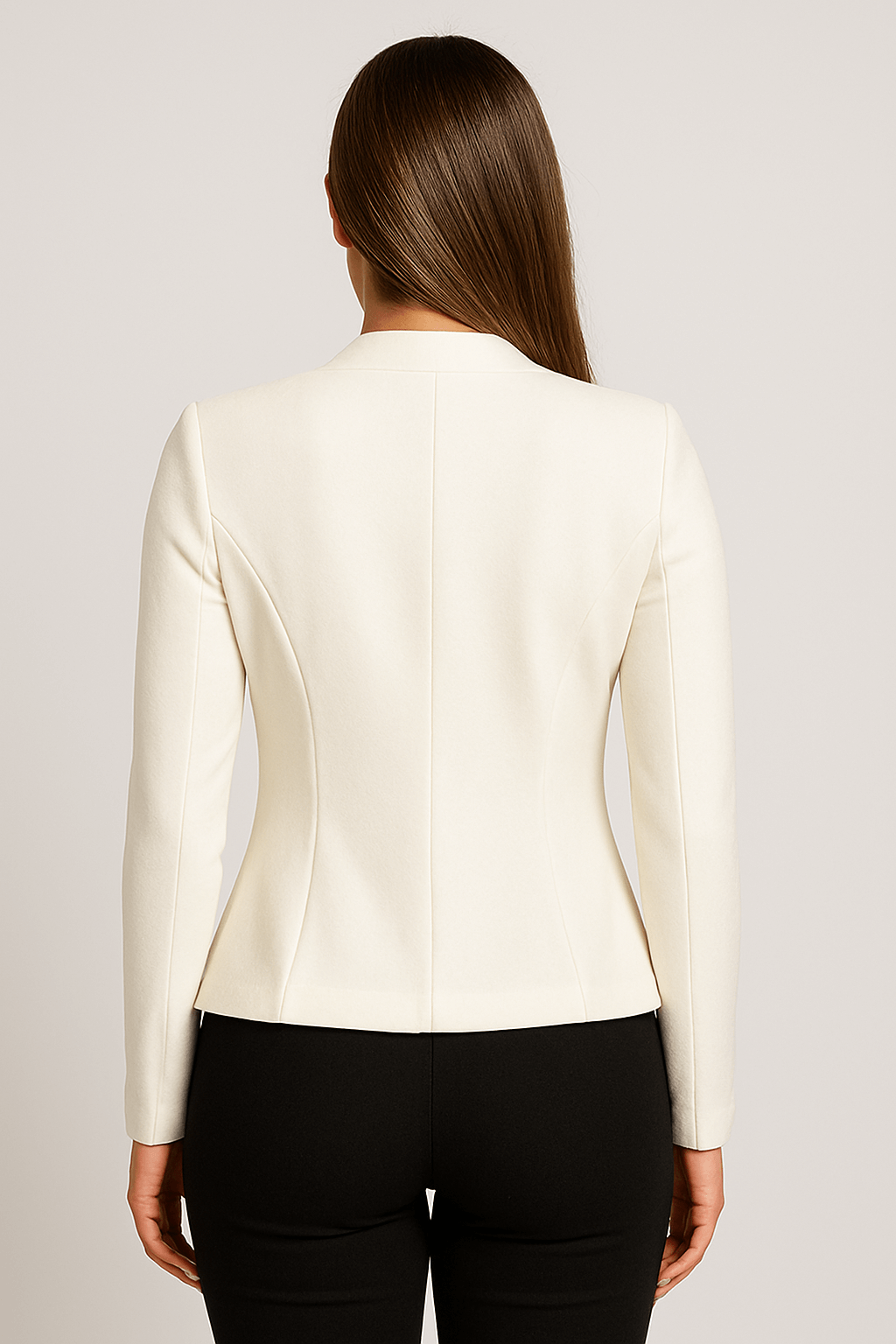 Anora | Women’s Blazer – Tailored Fit – Open Front – Padded Shoulders – Long Sleeve