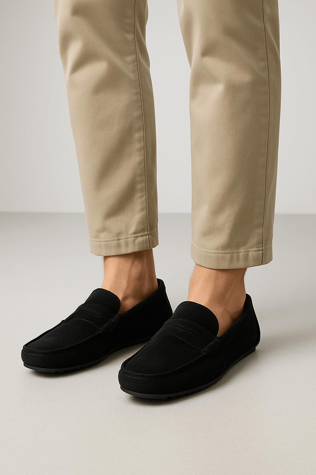 Jude | Men’s Suede Driver Loafers - All-Leather Insole - Fine Stitch Detailing