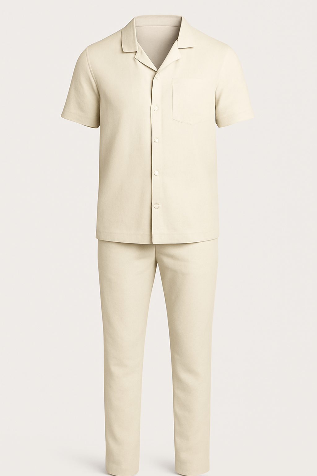 Xander | Men's Lightweight Cotton Casual Shirt and Trousers Set – Relaxed Fit – Short Sleeve, Breathable & Versatile
