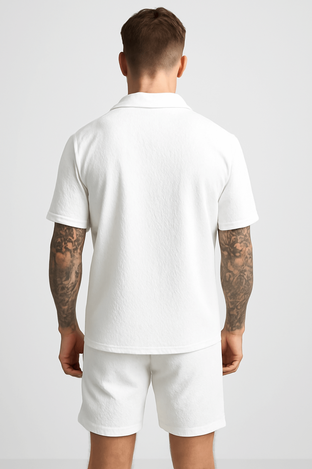 Roman | Men’s Two-Piece Set – Lightweight Cotton Blend – Jacquard Pattern – Relaxed Fit