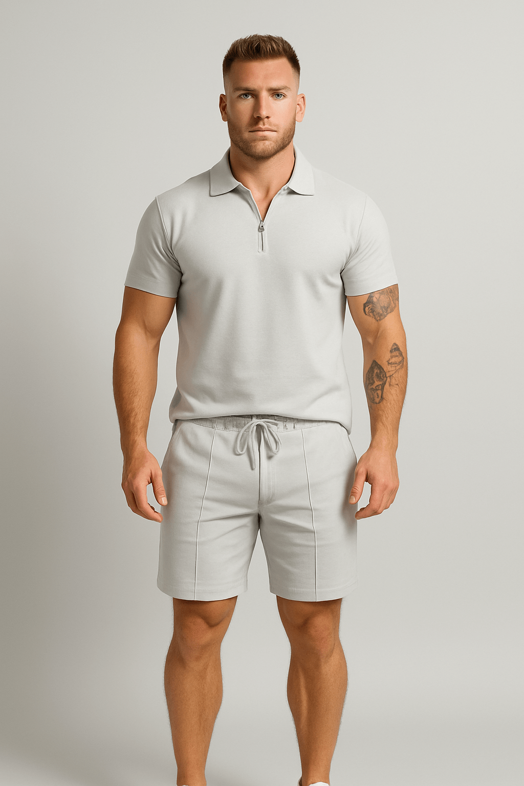 Harrison | Men’s Polo Shirt – Classic Fit – Cotton Blend – Short Sleeve – Zip Collar