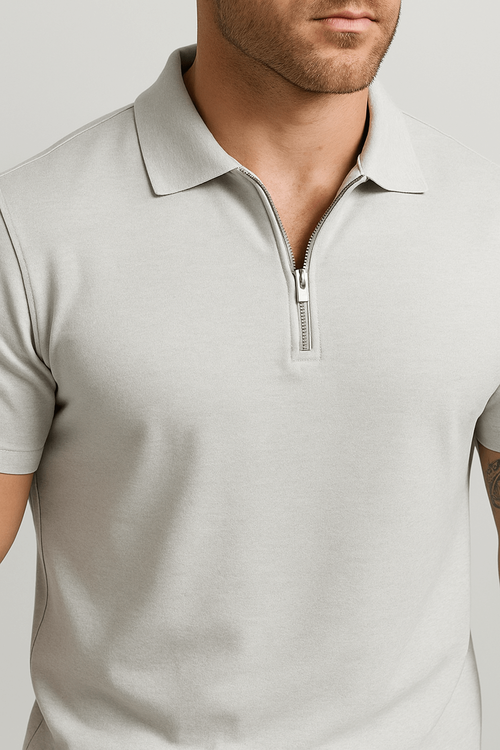 Harrison | Men’s Polo Shirt – Classic Fit – Cotton Blend – Short Sleeve – Zip Collar