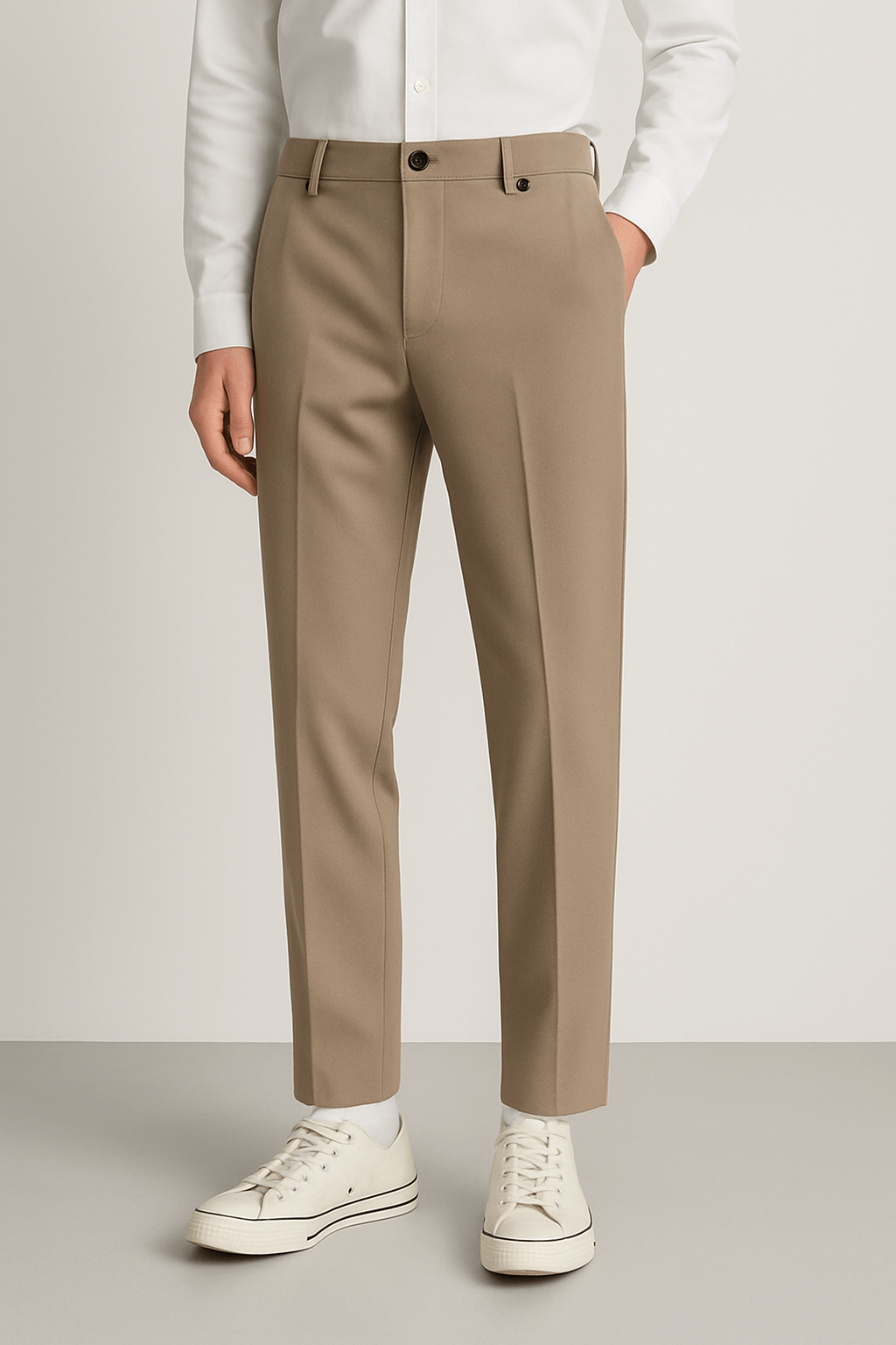 Bodhi | Men's Trousers – Classic Fit Lightweight Cotton Blend – Pleated Front & Straight Leg