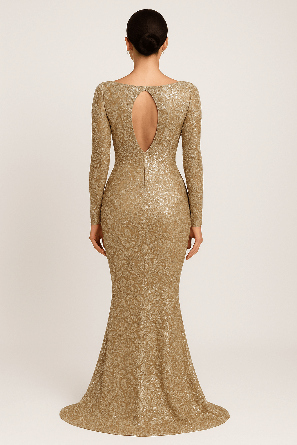 Lottie | Women's Evening Gown – Slim Fit Mermaid Design – Embellished Sheer Fabric for Formal Events