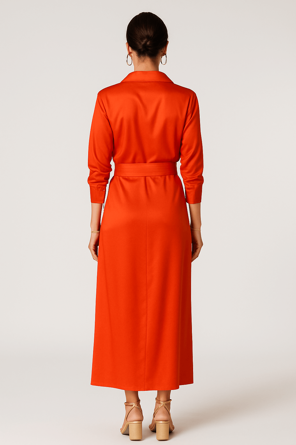Anya | Women's Formal Dress – Elegant Silk Satin Wrap with Long Sleeves & V-Neck