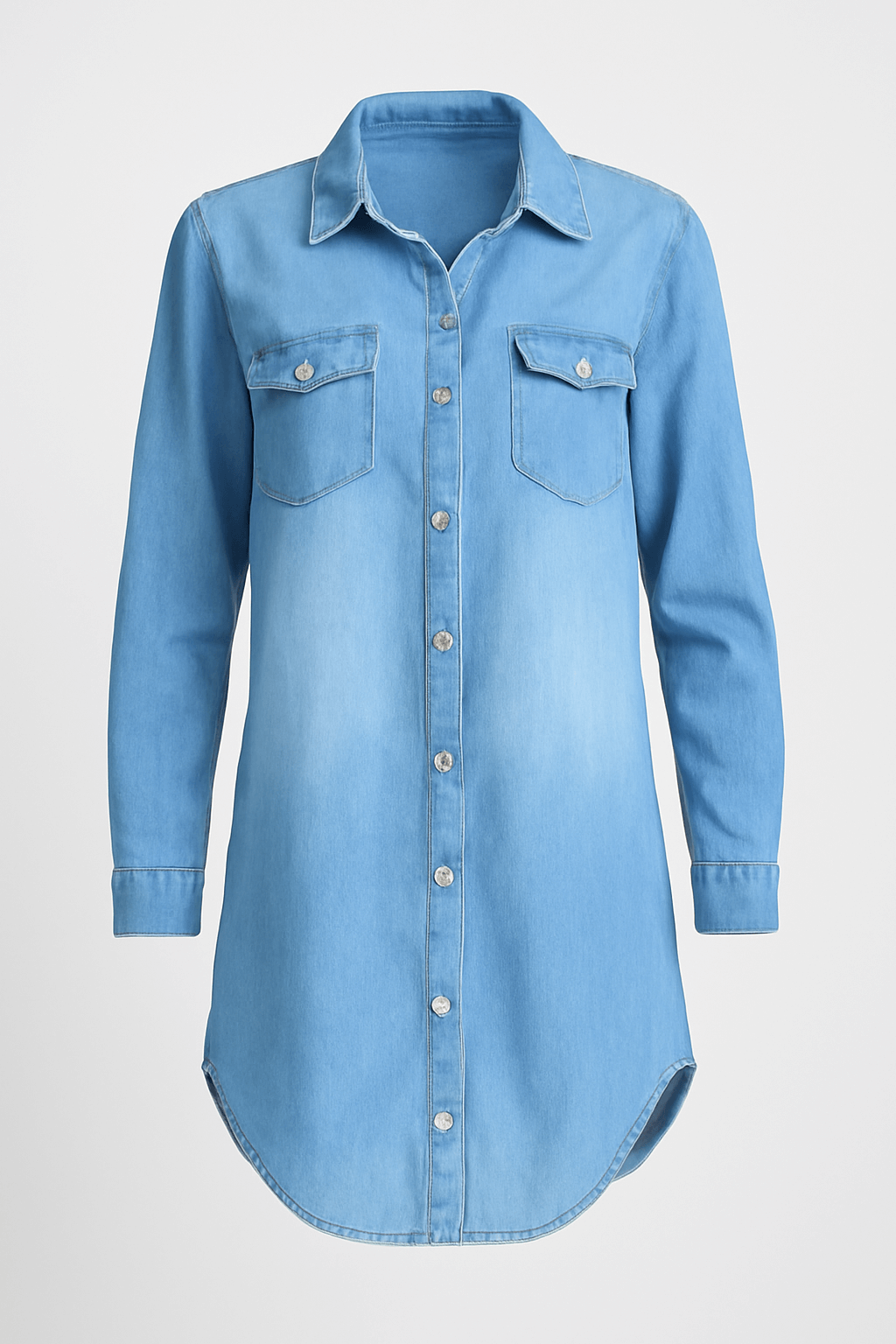 Tristana | Women's Denim Shirt Dress – Knee-Length – Stylish & Versatile Casual Wear