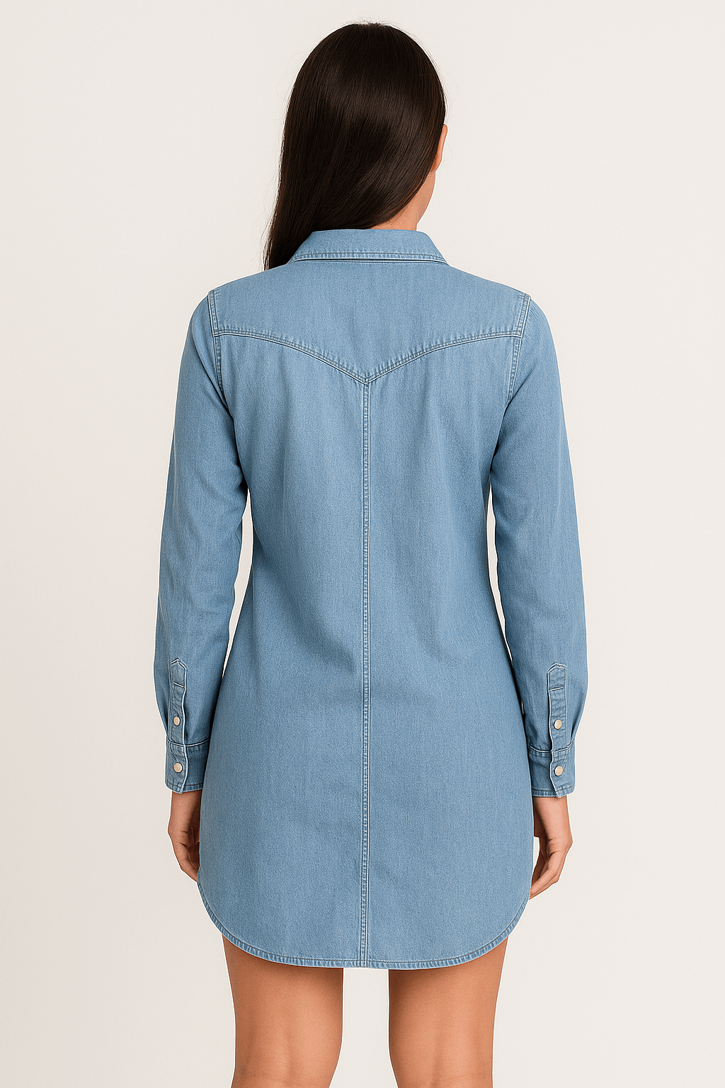 Tristana | Women's Denim Shirt Dress – Knee-Length – Stylish & Versatile Casual Wear