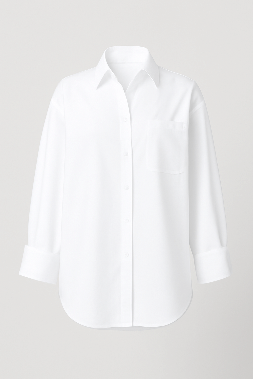 Rania | Women's Oversized Button-Up Shirt – Cotton Blend – Longline Fit with Chest Pocket