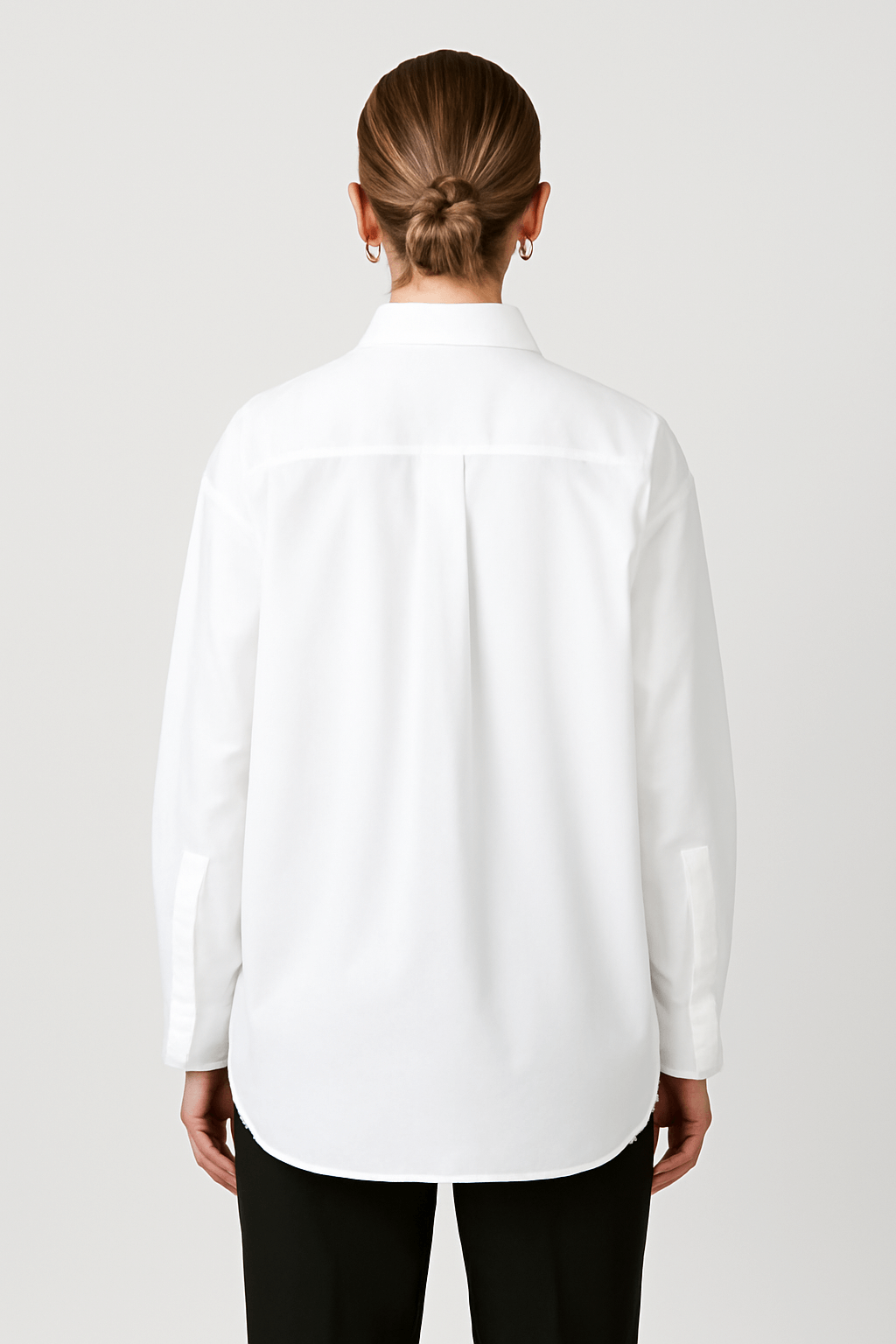 Rania | Women's Oversized Button-Up Shirt – Cotton Blend – Longline Fit with Chest Pocket