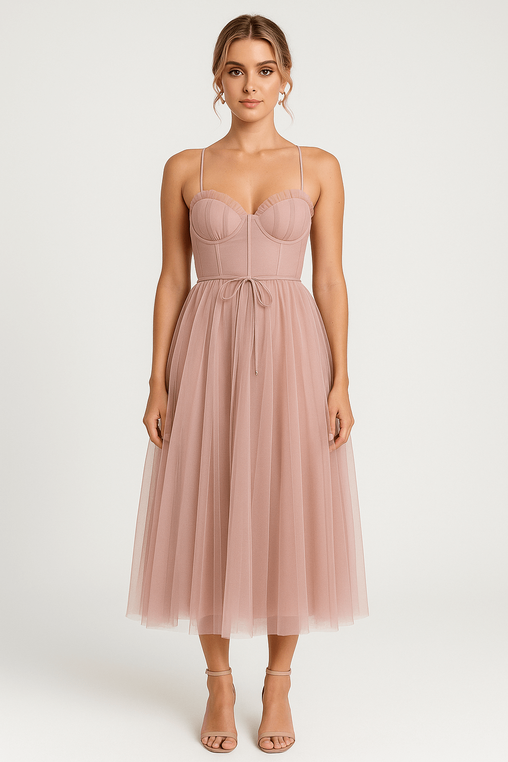 Bea | Women's Formal Maxi Dress – Elegant Flowy Chiffon – Sleeveless V-Neck Design
