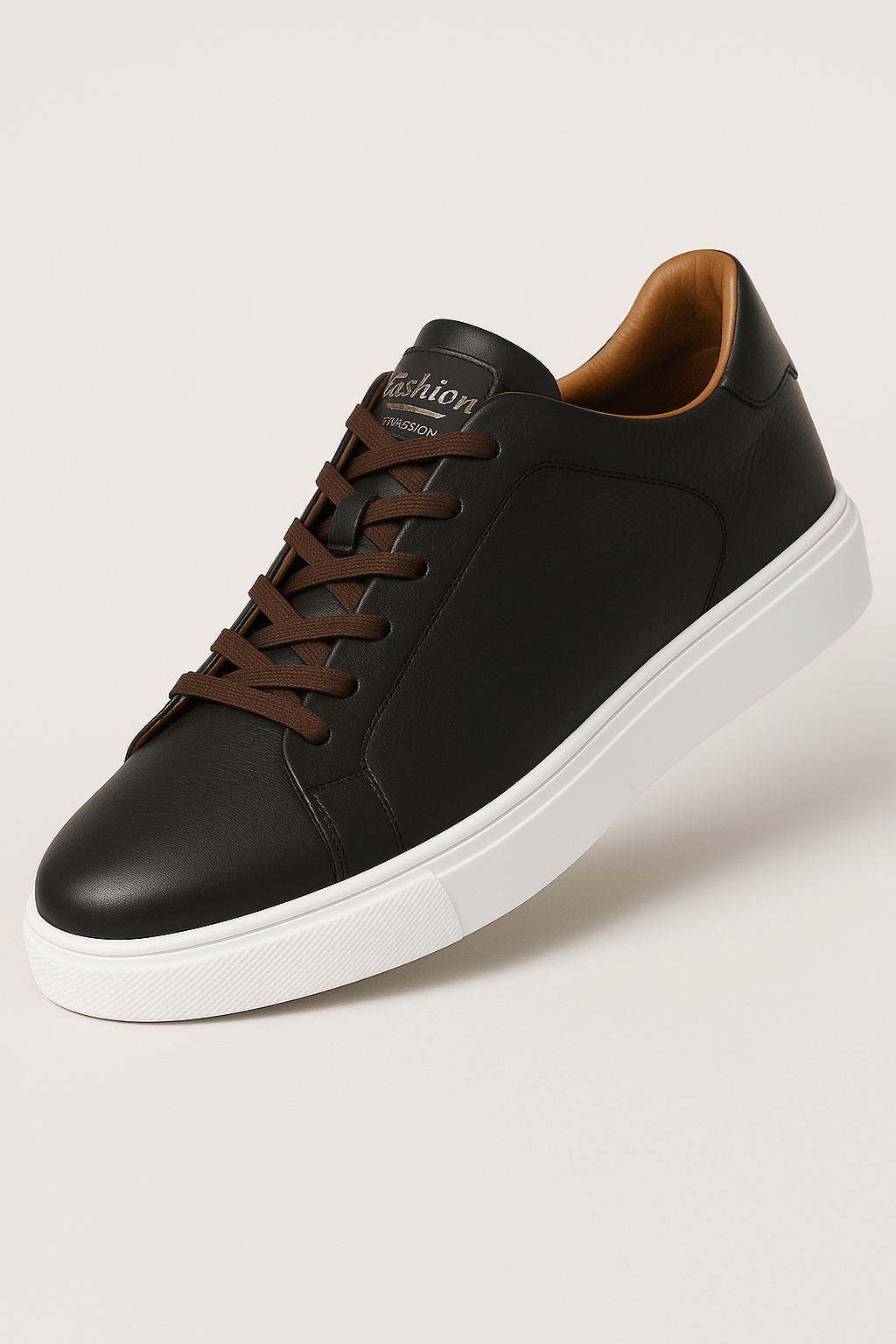 Theo | Men’s Leather Sneakers - Timeless Classic Style - Cushioned Sole - Lace-Up Design