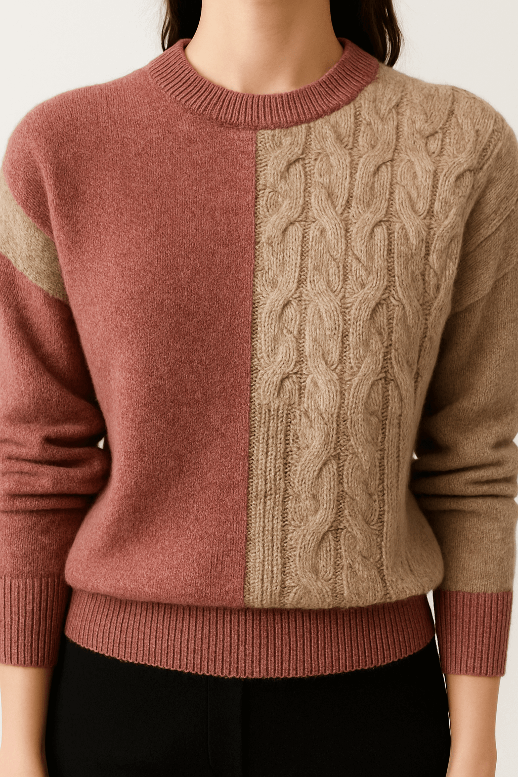 Maren | Women's Long Sleeve Sweater - Soft Polyester Fabric - Relaxed Fit - Round Neck Design
