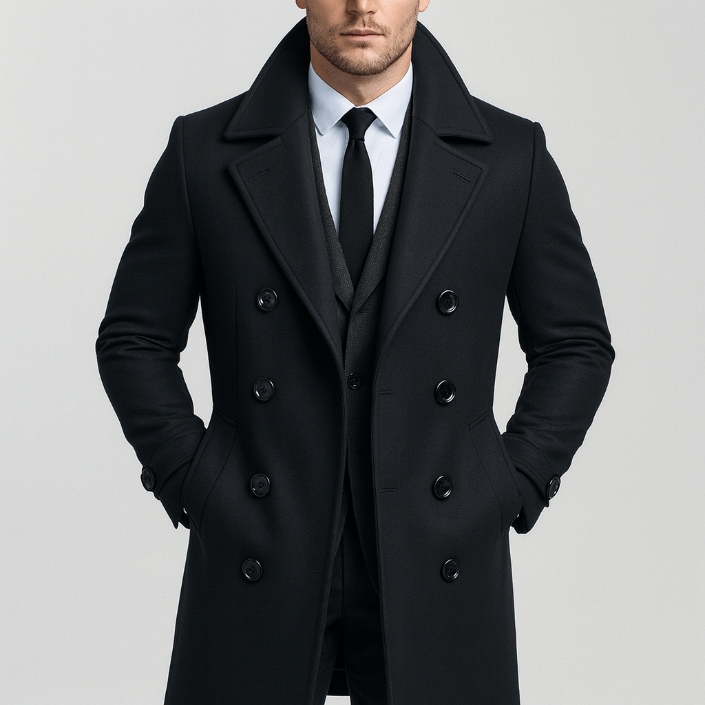 Stoneburry | Wool Blend Double-Breasted Overcoat