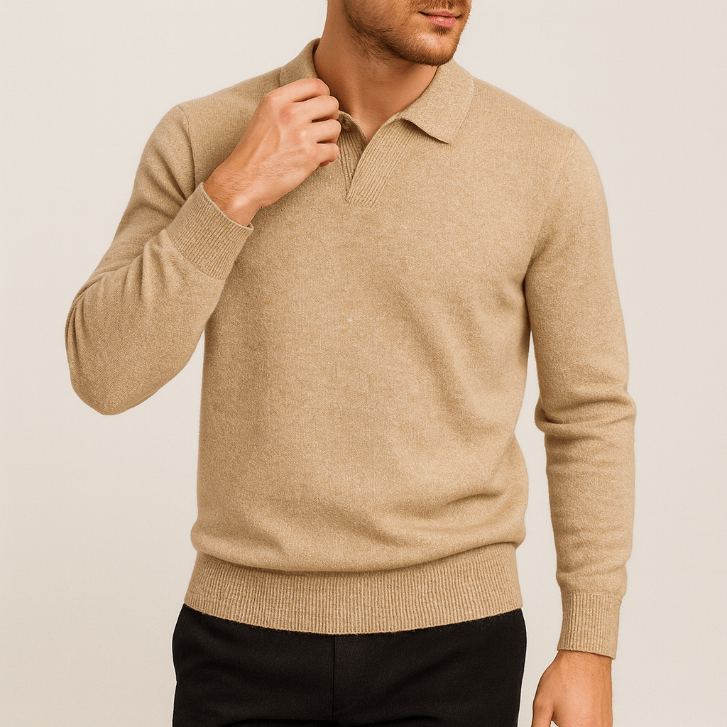 Stoneburry | Soft knit polo collar sweater
