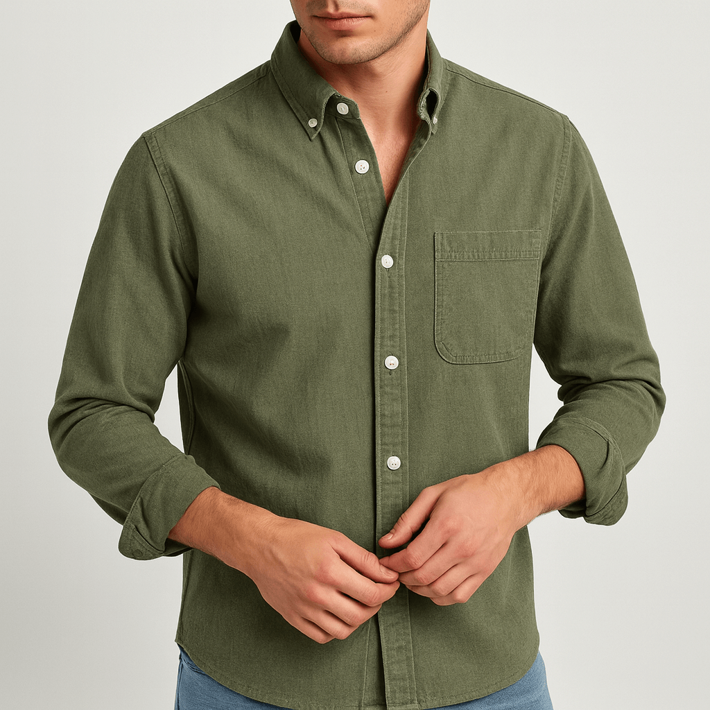 Stoneburry | Notched collar long sleeve shirt