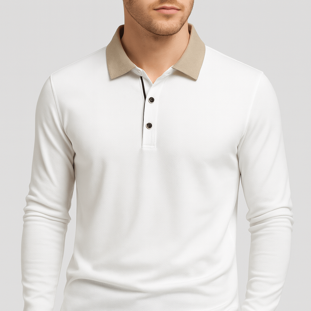 Stoneburry | Men's Long Sleeve Asymmetric Polo Shirt