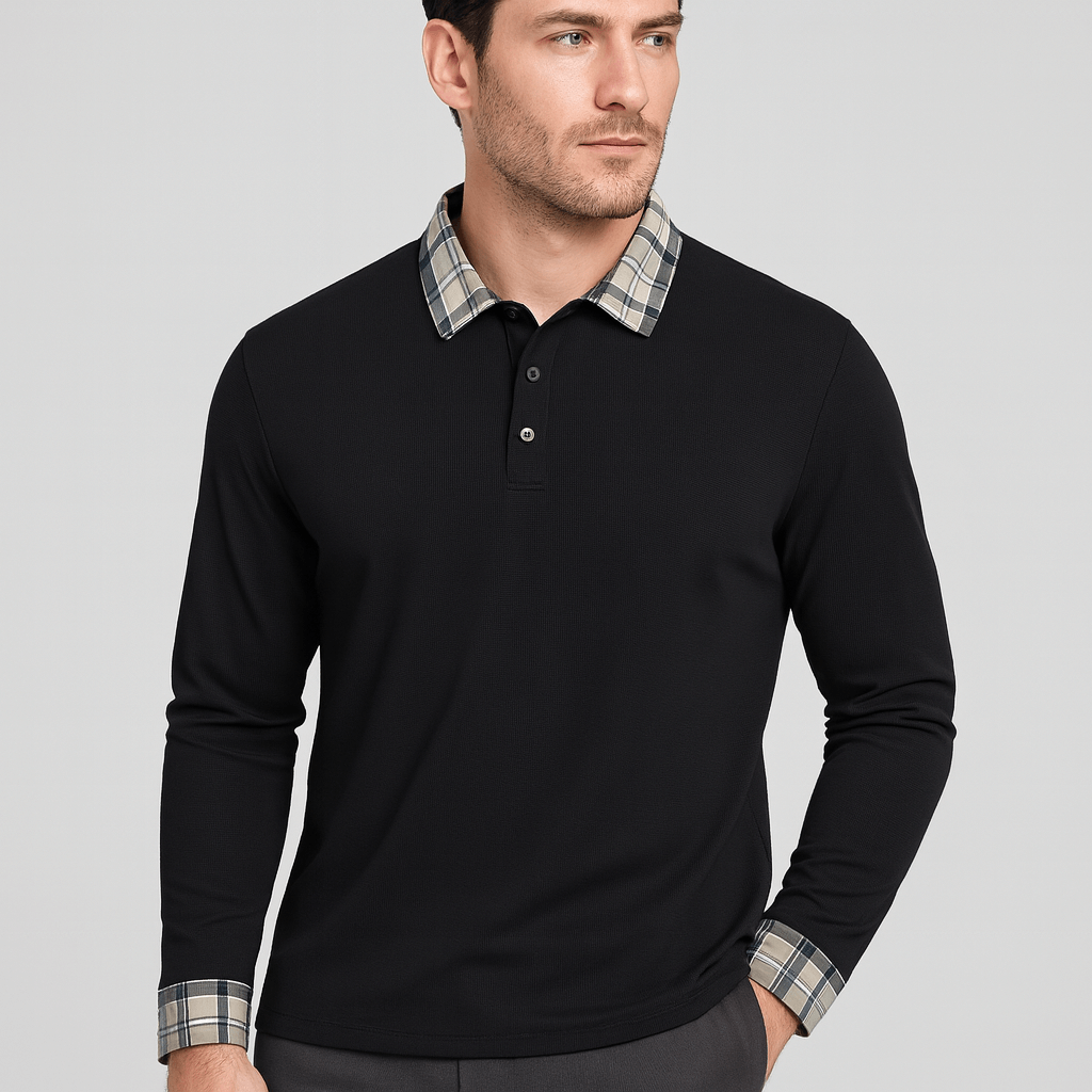 Stoneburry | Stylish Ribbed Knit Polo Shirt