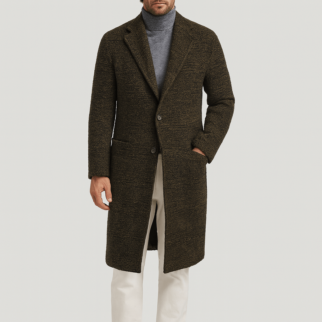 Stoneburry | Checked Wool Blend Tailored Overcoat
