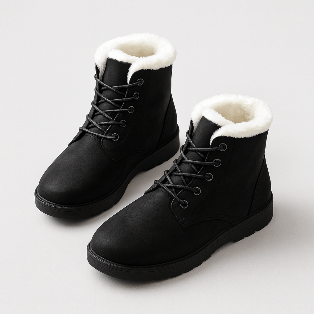 Stoneburry | Lace-up ankle boots with faux fur lining