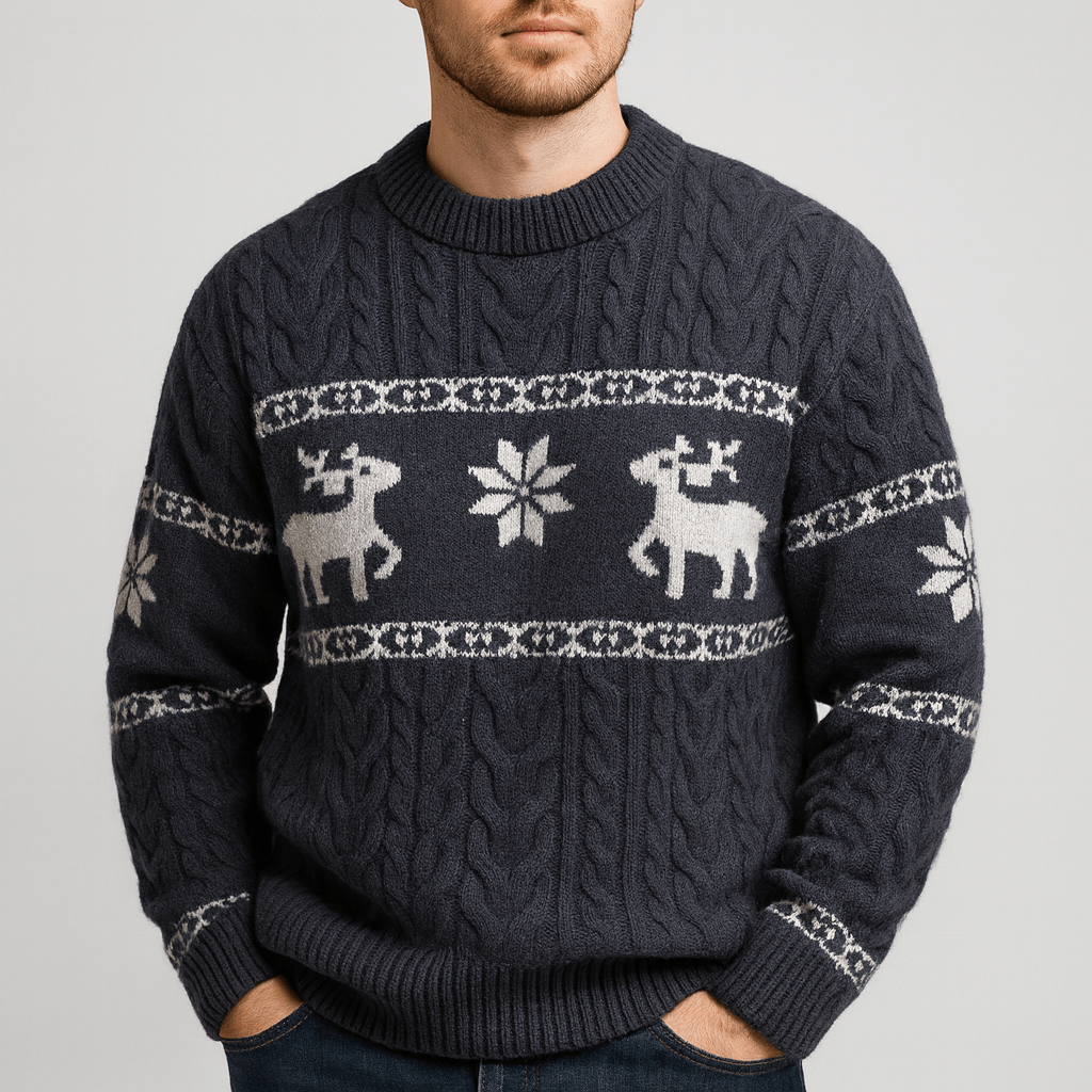 Stoneburry | Relaxed fit wool blend cable knit sweater