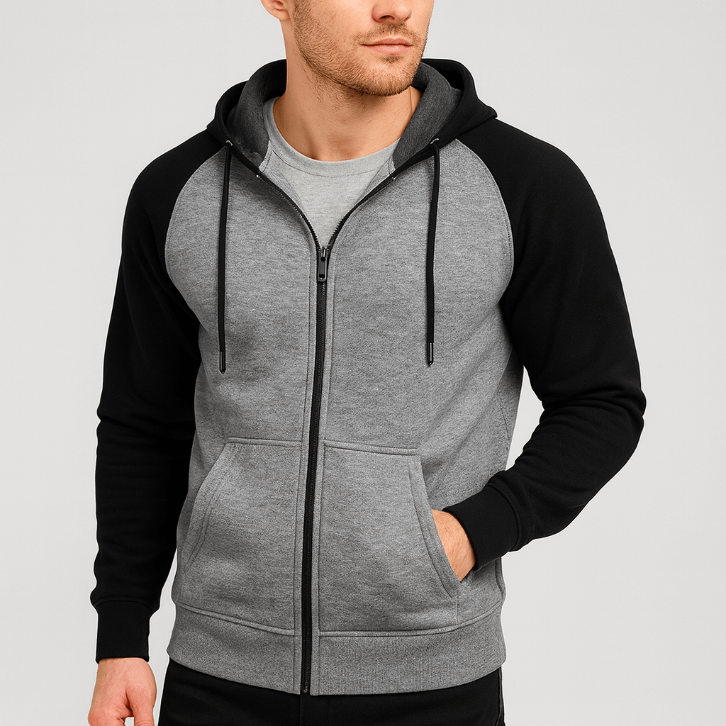Stoneburry | Sporty zip-up hoodie with drawstring hood