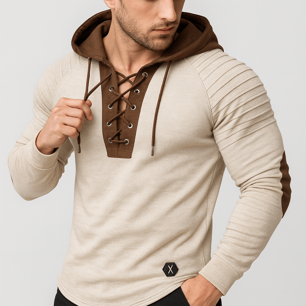 Stoneburry | Lace-up hooded sweatshirt