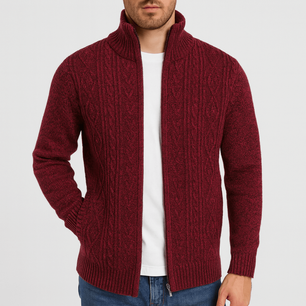 Stoneburry | Cable knit cardigan with zipper