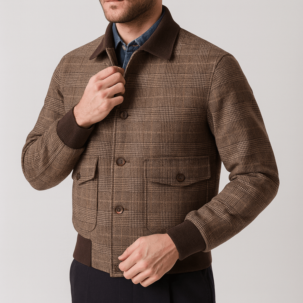 Stoneburry | Classic fit wool plaid coat