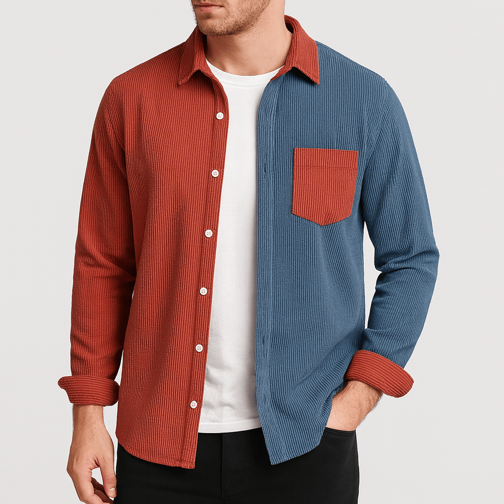 Stoneburry | Colorblock corduroy shirt