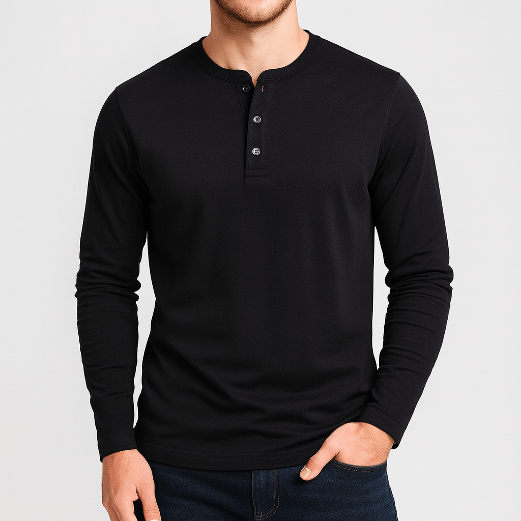 Stoneburry | Classic long sleeve henley shirt