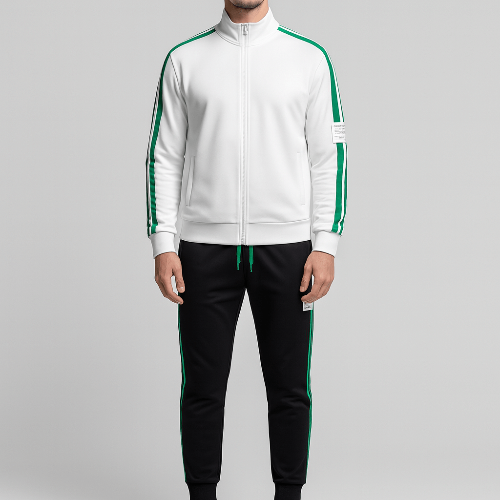 Stoneburry | Zip-up tracksuit set with contrasting stripes