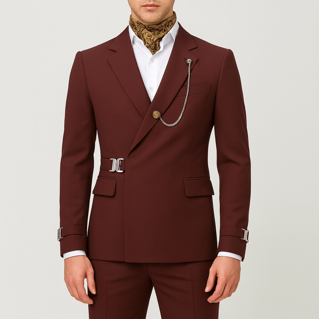 Stoneburry | Double-breasted suit with buckle details