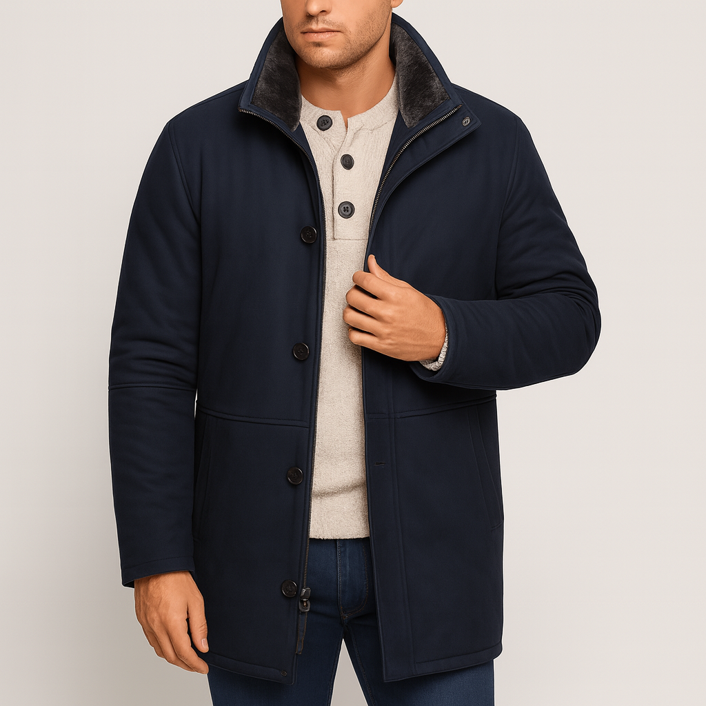 Stoneburry | High collar mid-length coat