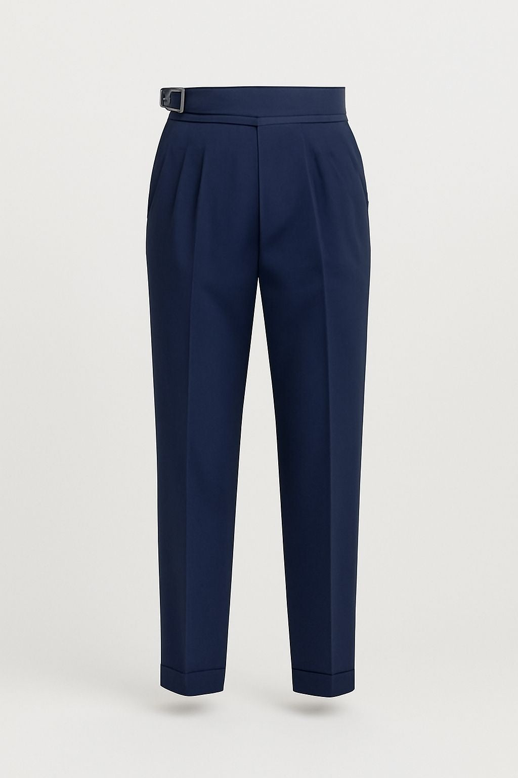 Oliver | Men’s High-Waisted Trousers – Tailored Fit – Pleated Front – Adjustable Side Buckle