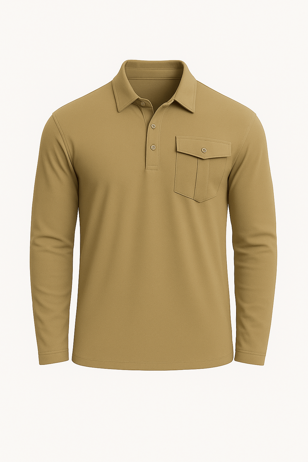 Jarrod | Men’s Slim Fit Cotton Henley Polo Shirt - Stand Collar - Chest Pocket - All-Season Wear