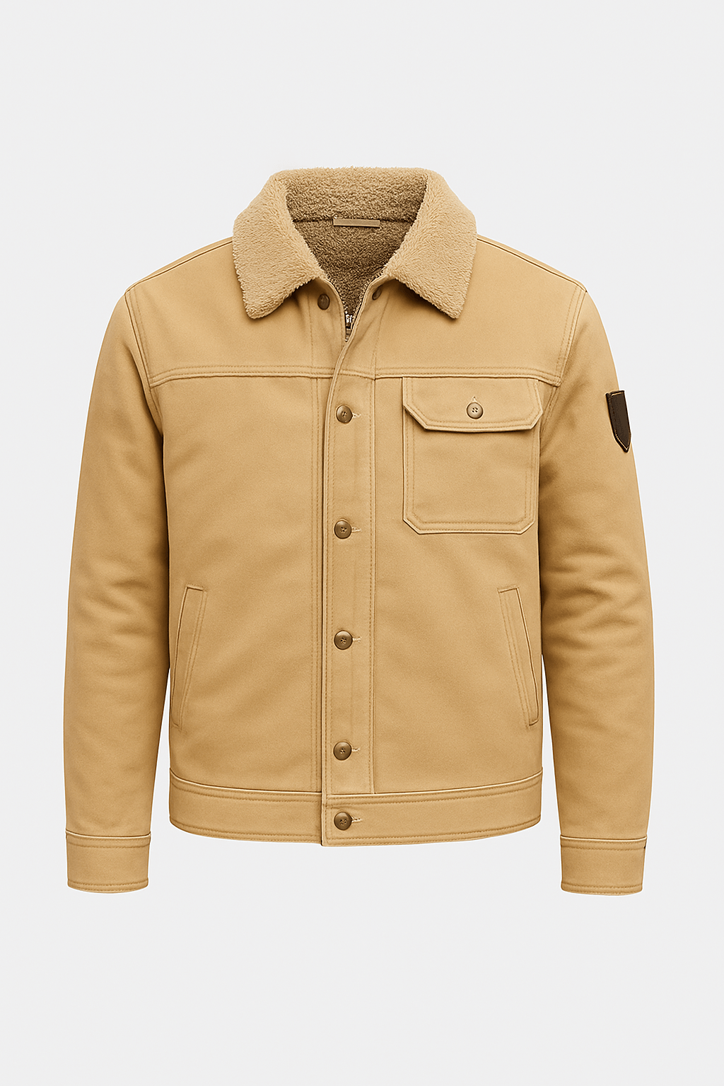 Julian | Men’s Fleece Lined Canvas Jacket - Cotton Shell - Warm Fleece Interior - Chest Pocket