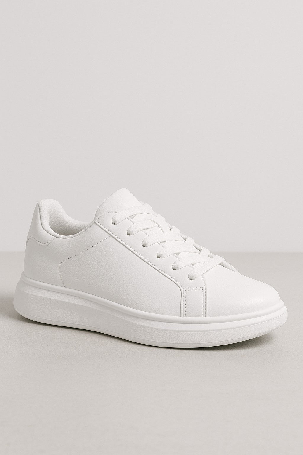 Ava | Women’s White Leather Sneakers - Cushioned Insole - Minimalist Low-Top Design