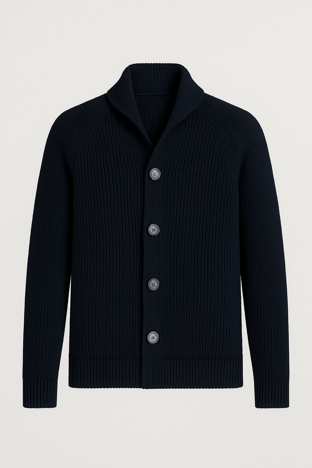 Noah | Men’s Knitted Cardigan - Button-Up Sweater - Ribbed Design - Everyday Layering